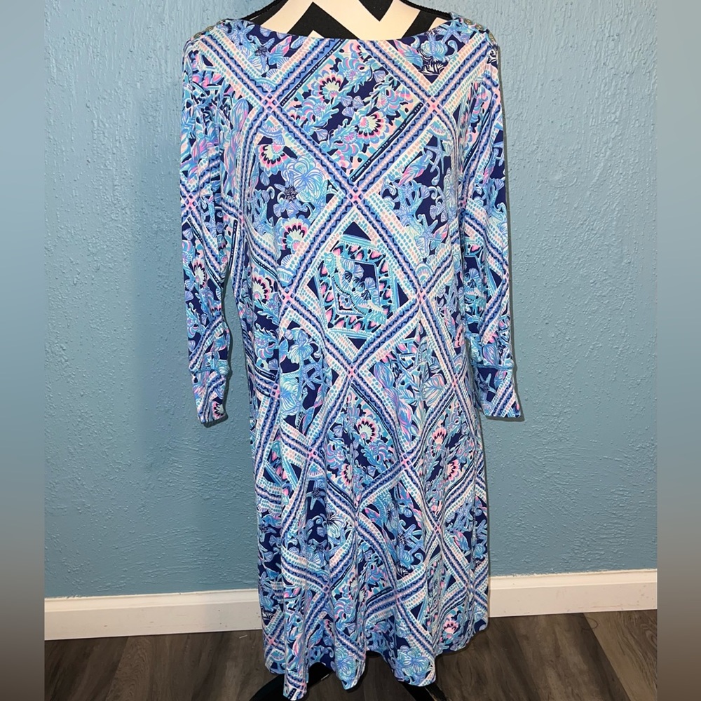 Lilly Pulitzer Sophie Dress in Zanzibar Blue Meet Me on the Dock